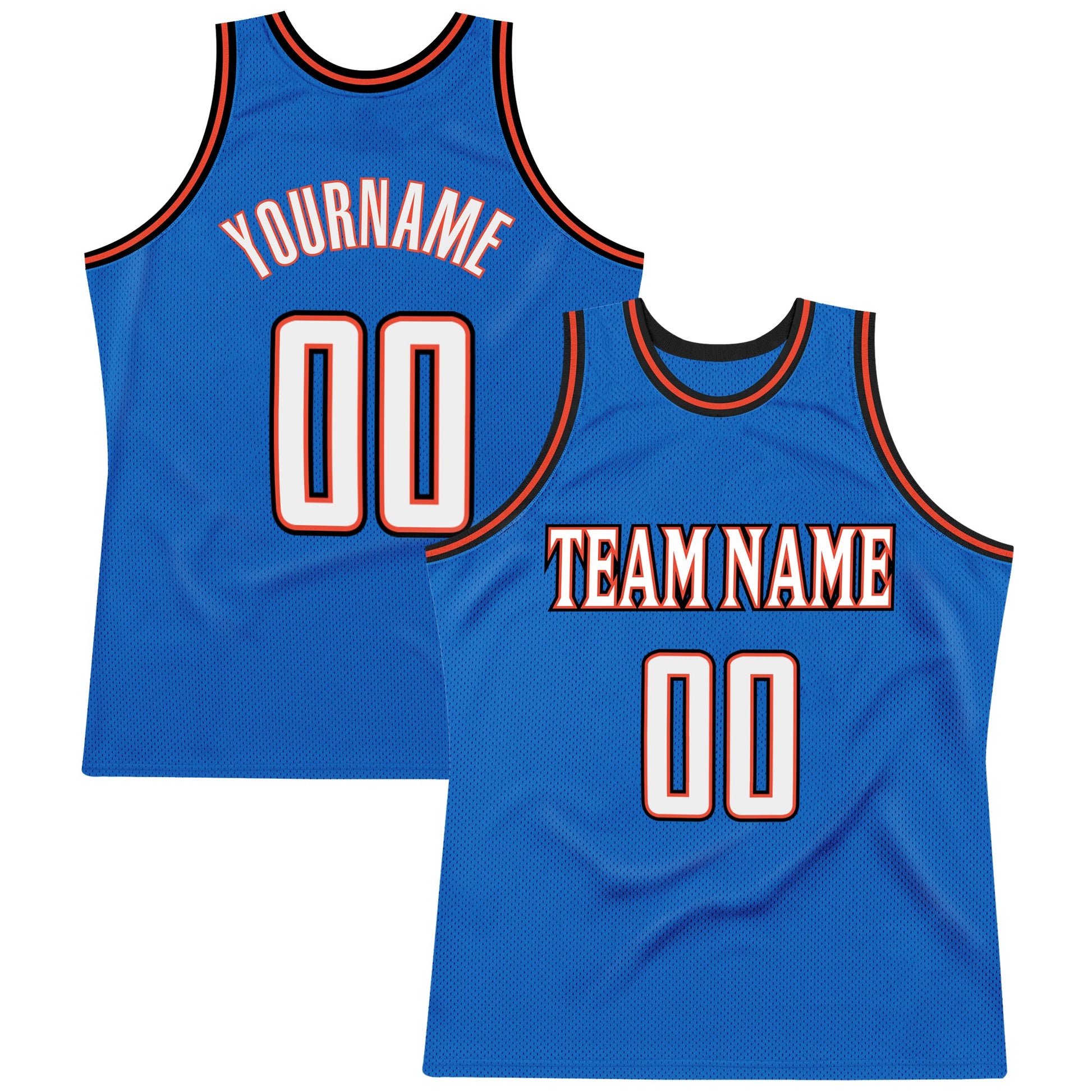 Custom Blue White-Orange Authentic Throwback Basketball Jersey T-Shirts, Hoodie, Sweatshirt | WearSparks.com (Image 1)