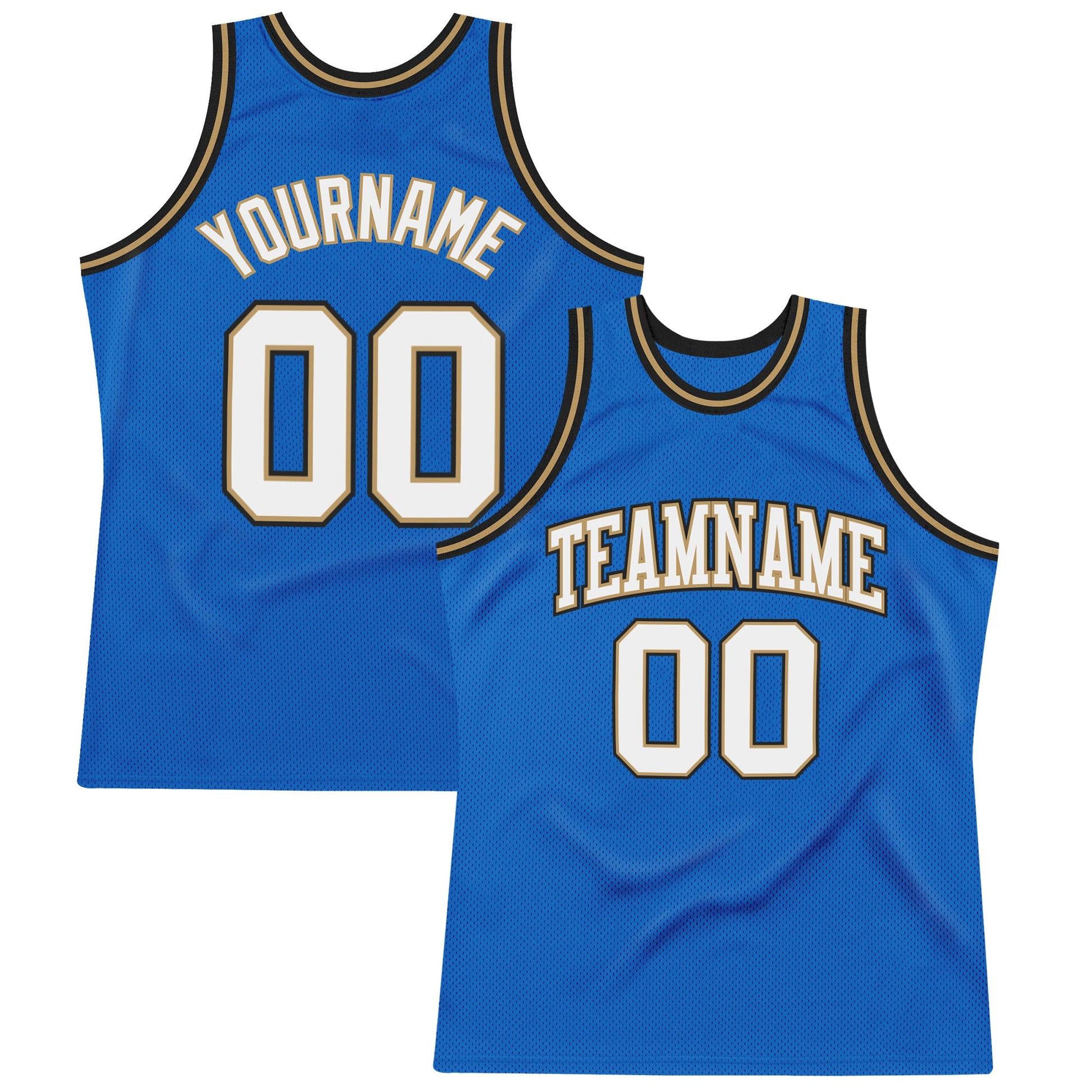 Custom Blue White-Old Gold Authentic Throwback Basketball Jersey T-Shirts, Hoodie, Sweatshirt | WearSparks.com (Image 1)