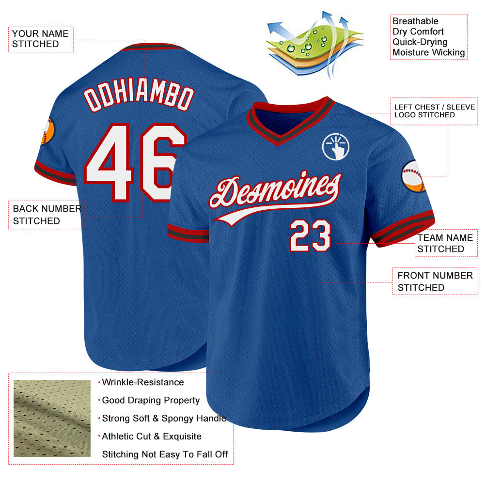 Custom Blue Red-Black Authentic Throwback Baseball Jersey T-Shirts, Hoodie, Sweatshirt | WearSparks.com (Image 3)