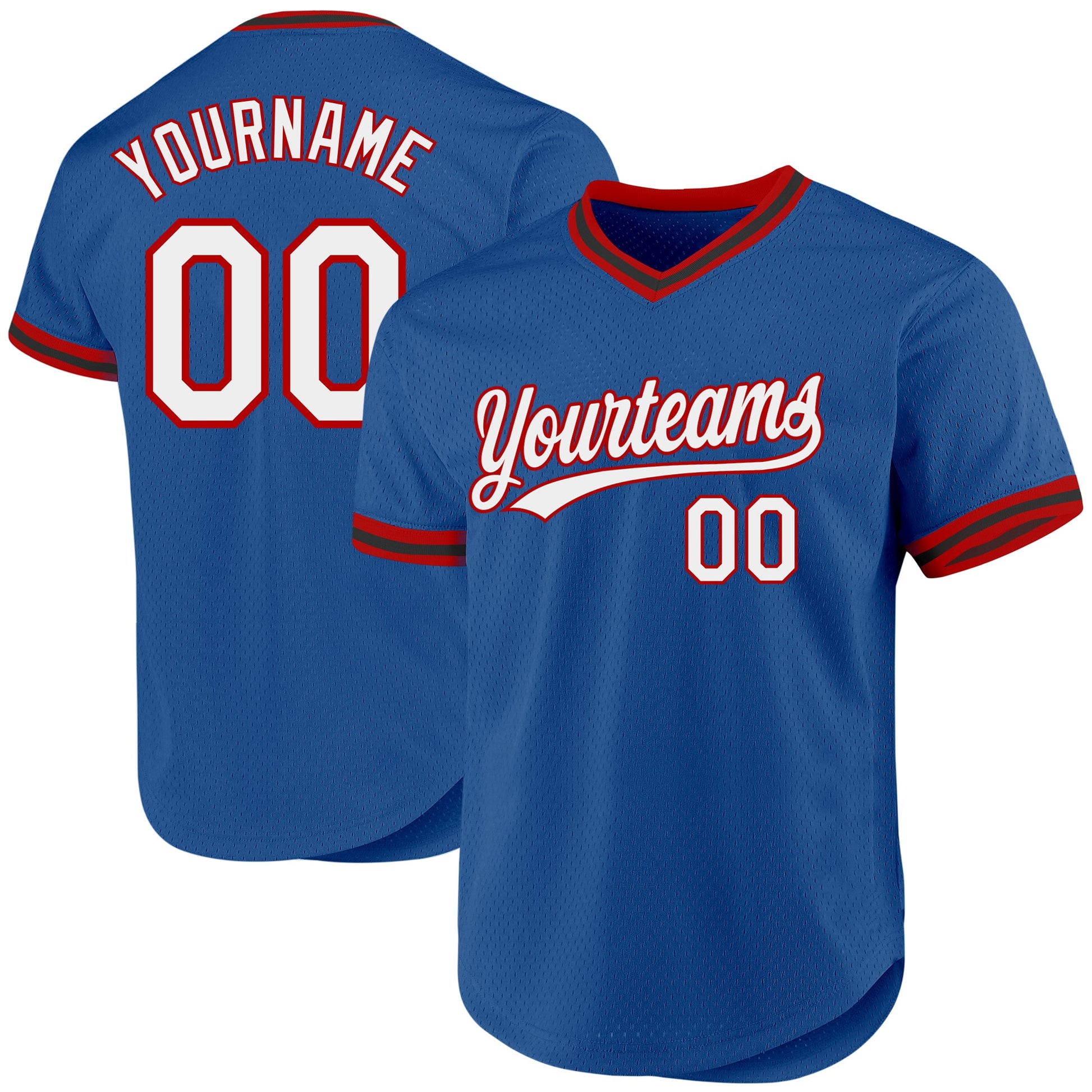Custom Blue Red-Black Authentic Throwback Baseball Jersey T-Shirts, Hoodie, Sweatshirt | WearSparks.com (Image 1)