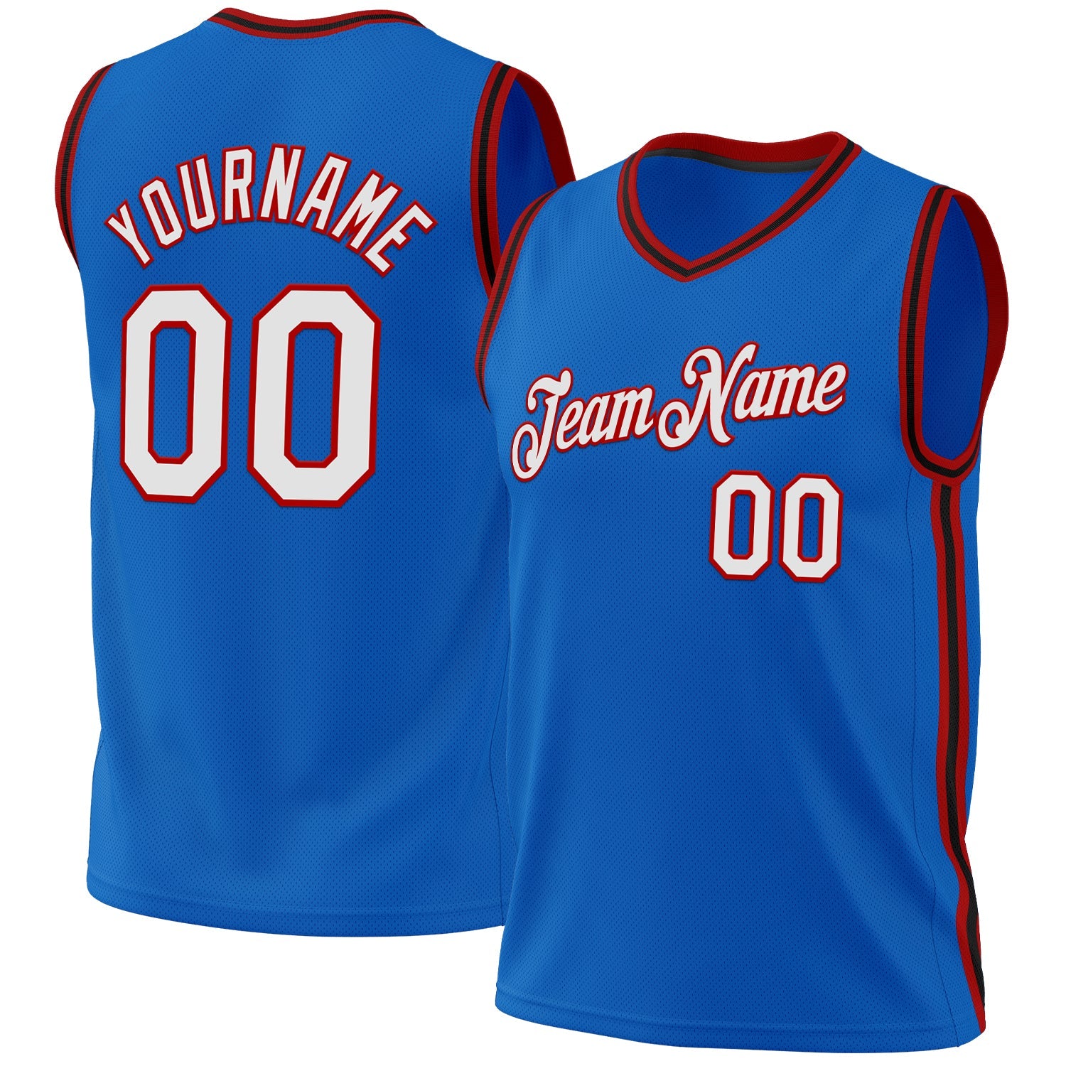 Custom Blue Red-Black Authentic Throwback Basketball Jersey T-Shirts, Hoodie, Sweatshirt | WearSparks.com (Image 1)