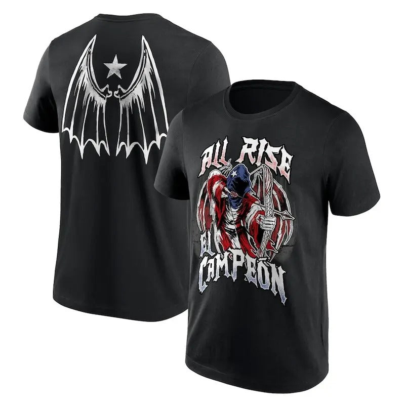 All Rise El Campeon 2 Sides T-Shirt, Damian Priest El Campeon Shirt, Professional Wrestler Fan Gift For Men Women Unisex...