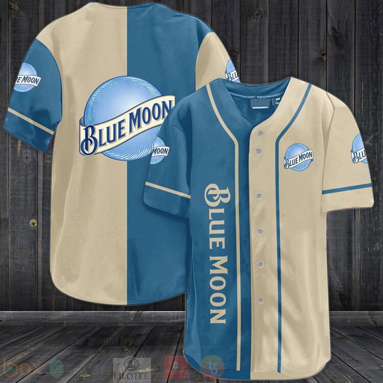 FASHION Blue Moon Baseball Jerseys Botton Shirt