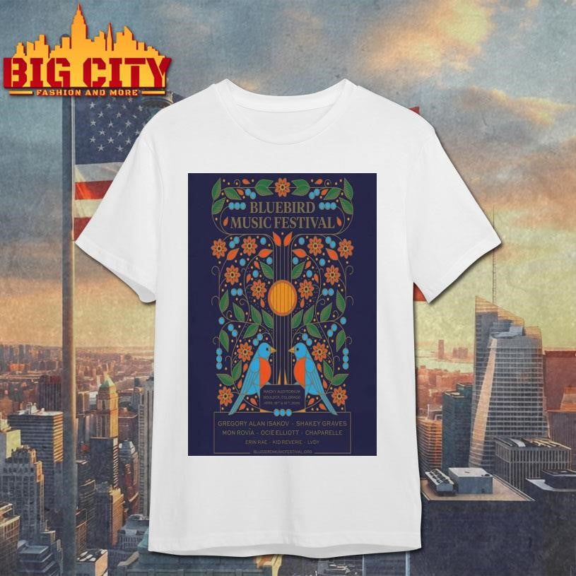 Bluebird Music Festival 4-18-4-19-2026 Boulder CO Poster Shirt