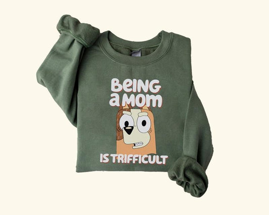 Bluey Being A Mom Is Trifficult Shirt | Bluey Mom Shirt | Chilli Heeler Shirt | Bluey Momlife Shirt | Bluey Mama Shirt |...