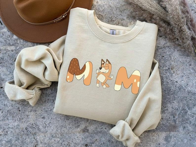 Bluey Cool Mom Club Shirt, Chilli Heeler Shirt, Bluey Mom  Hoodie and Sweater; T-shirt Cotton Menswear Cotton Menswear...