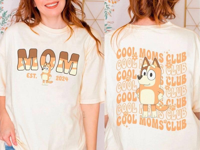 Bluey Cool Moms Club Shirt, Bluey Mum Shirt, Bluey Mother's Day Sweatshirt, Bluey Mom Life Tee, Bandit Heeler Shirt,...
