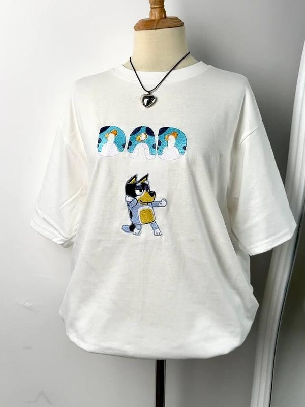 Bluey Dad Embroidered Shirt, Bluey Family Shirt, Bluey Birthday Party Shirt, Bluey Era Shirt, Bluey Cartoon Shirt, Dad...