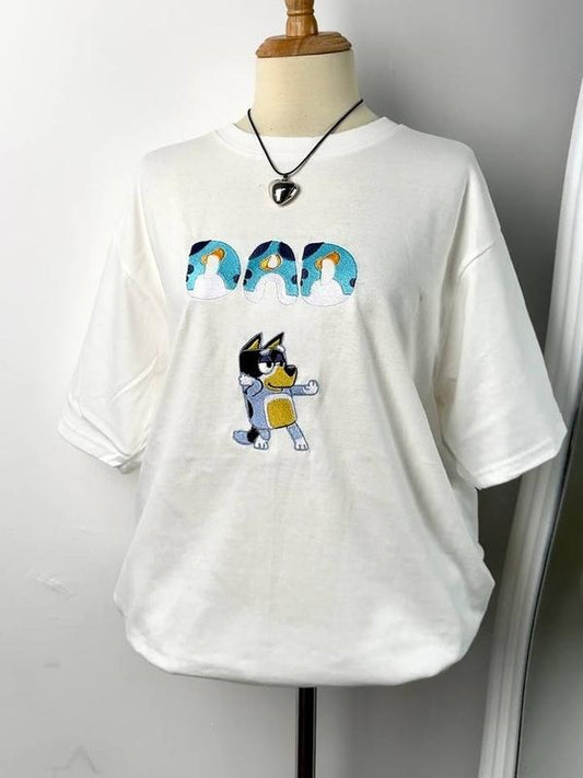 Bluey Dad Embroidered Shirt, Bluey Family Shirt, Bluey Birthday Party Shirt, Bluey Era Shirt, Bluey Cartoon Shirt, Dad...