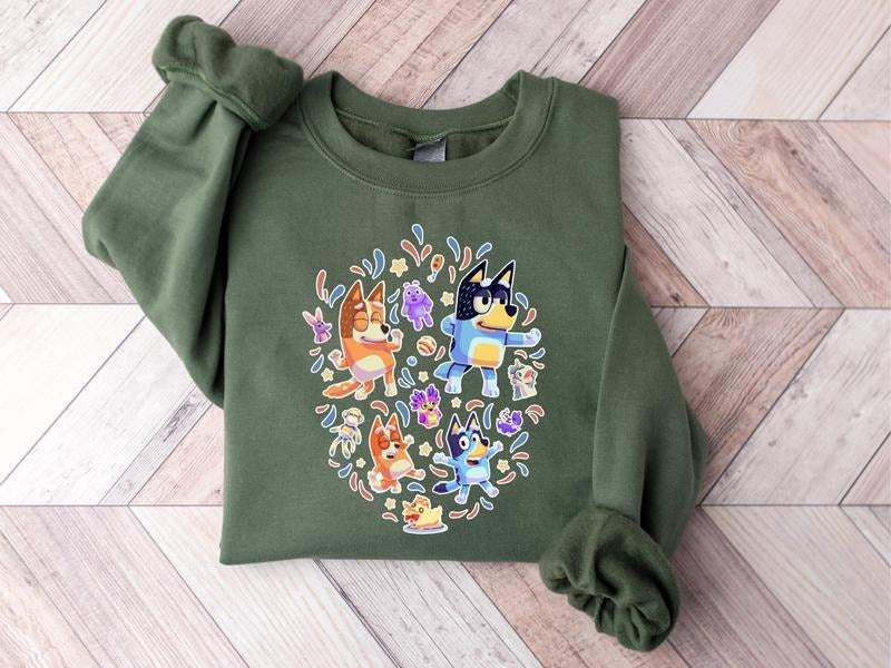 Bluey Family Shirt, Bluey Cartoon Shirt, Bluey Birthday Party Shirt, Bluey Heeler  sweater Hoodie, Sweatshirt