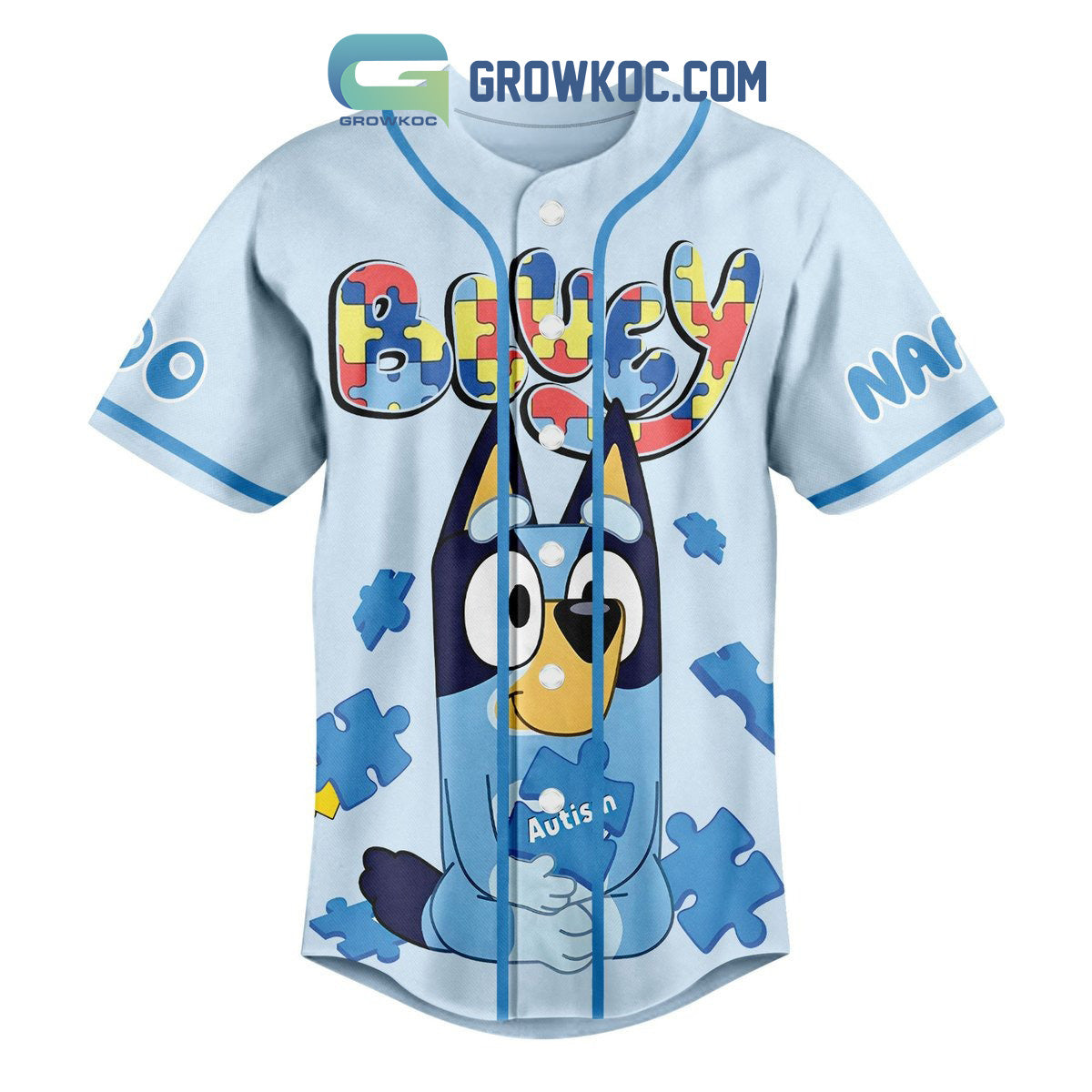 Bluey I See Your True That’s Why Love You Autism Awareness Personalized Baseball Jersey