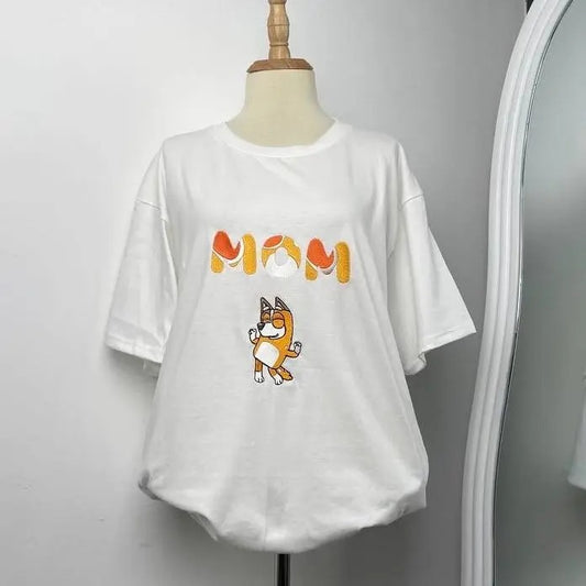 Bluey Mom Embroidered Shirt, Bluey Family Shirt, Bluey Birthday Party Shirt, Bluey Era Shirt, Bluey Cartoon Shirt Hoodie,...
