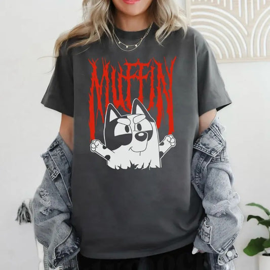 Bluey Muffin Metal Shirt, Cartoon Sweatshirt, Muffin Shirt, Funny Bluey Shirt, Muffin T-Shirt, Days of School Shirt Hoodie