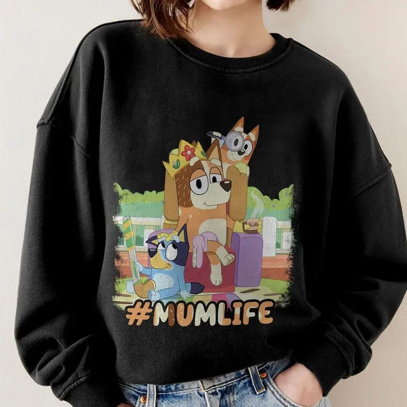 Bluey Mum Life Sweatshirt, Bluey Cool Mom Club Shirt, Bluey Chilli Heeler Shirt, Bluey Mom Shirt, Bluey Mum Gift, In My...