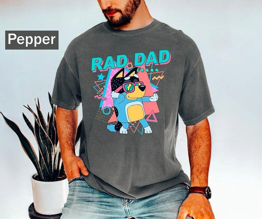 Bluey Rad Dad Shirt, Bluey Dad TShirt, Bandit Shirt Father Day Tee, Cute Dad TShirt, Fathers Day Gifts for Dad, Bluey...