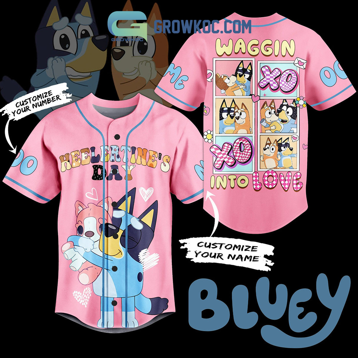 Bluey The Heeler Family Personalized Baseball Jersey