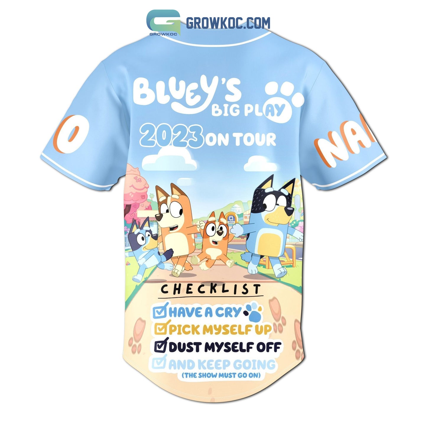Bluey’s Big Play 2023 On Tour Personalized Baseball Jersey