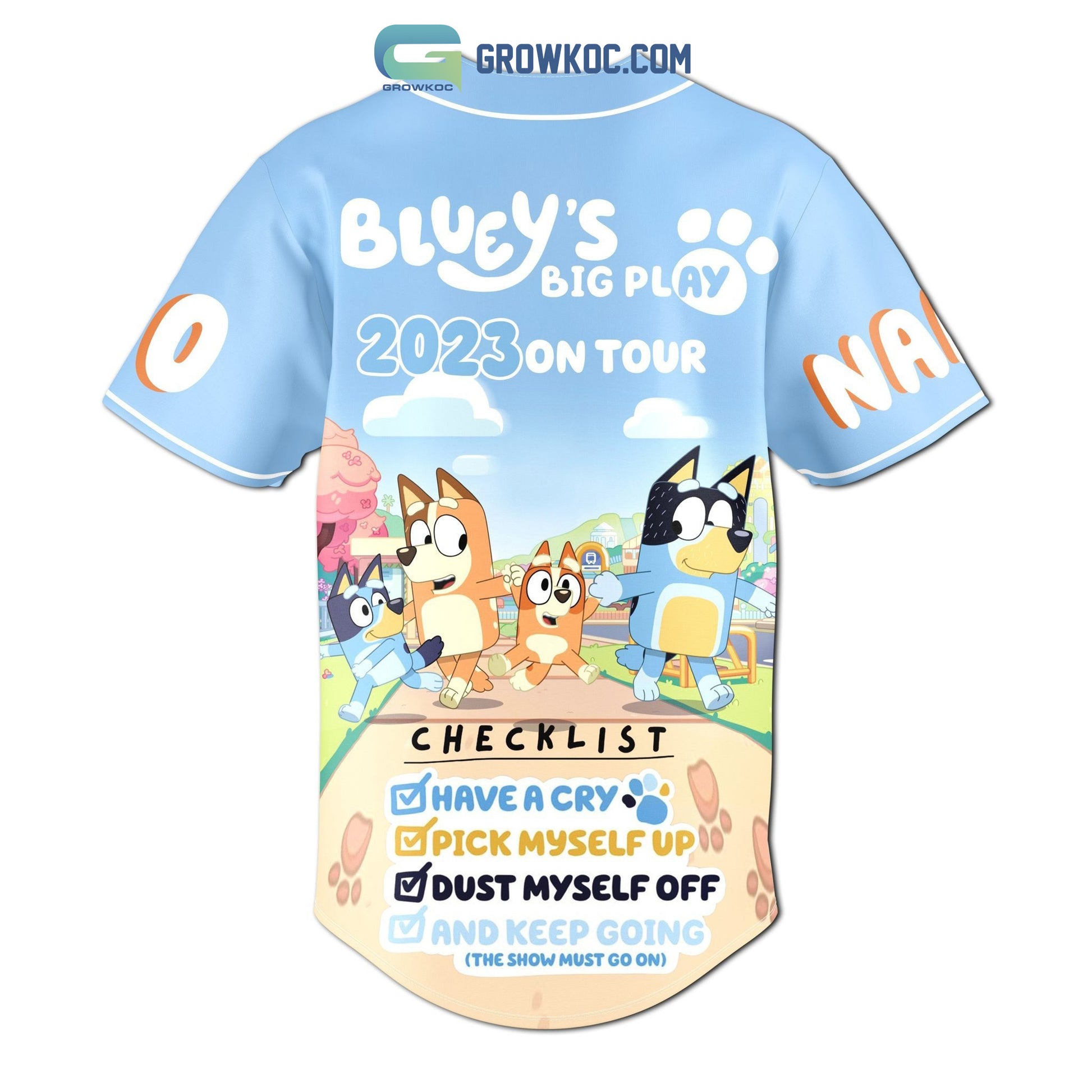Bluey’s Big Play 2023 On Tour Personalized Baseball Jersey