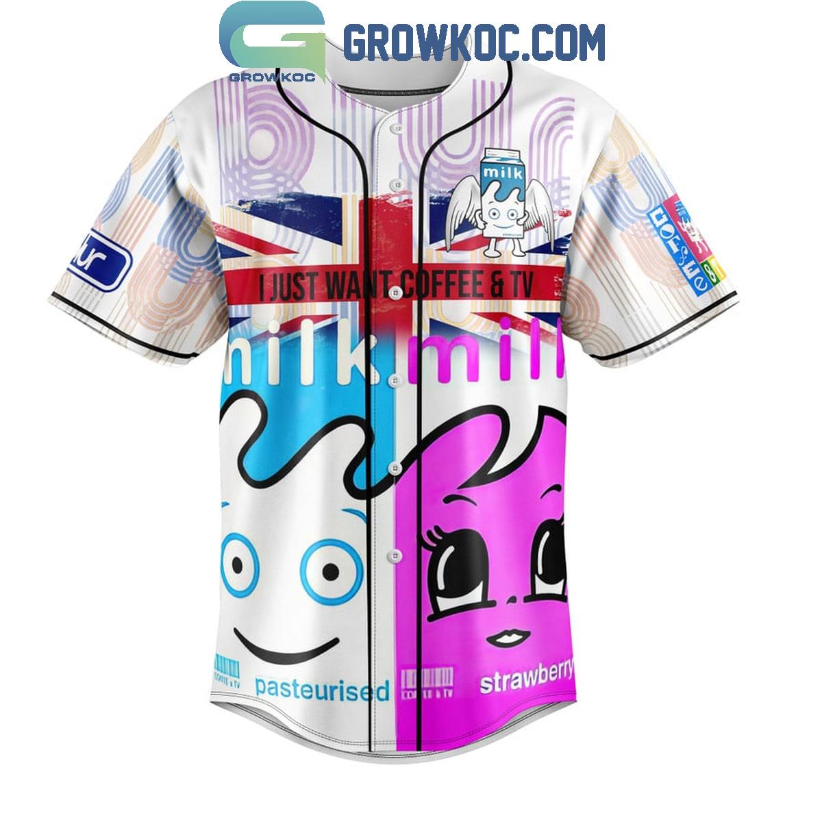 Blur Graham Coxon Missing I Just Want Coffee And TV Baseball Jersey