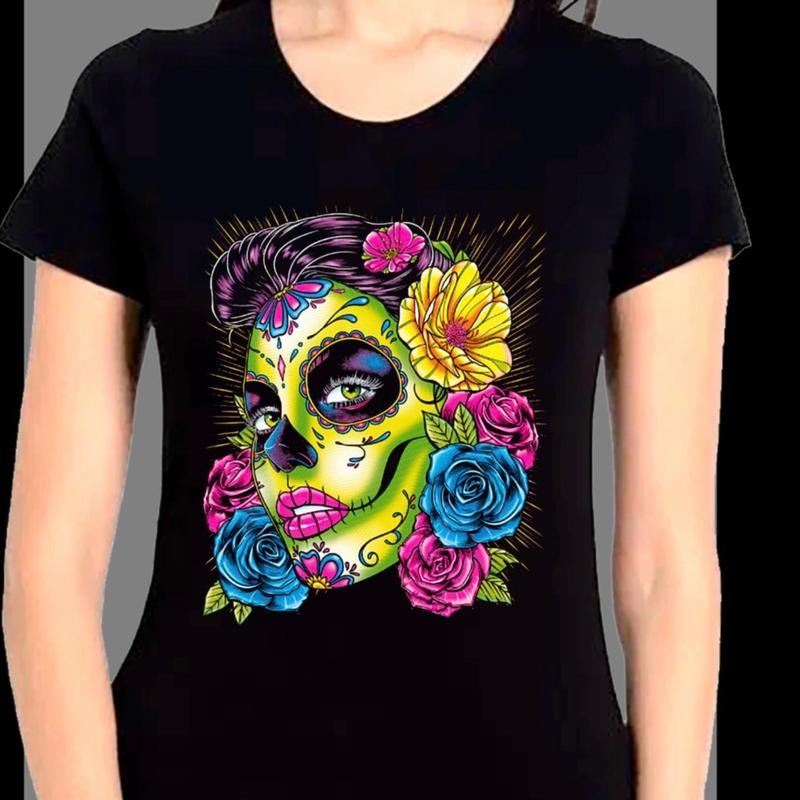 Blusa para mujer de catrina Cotton Casual T-Shirts, Hoodie, Sweatshirt | WearSparks.com
