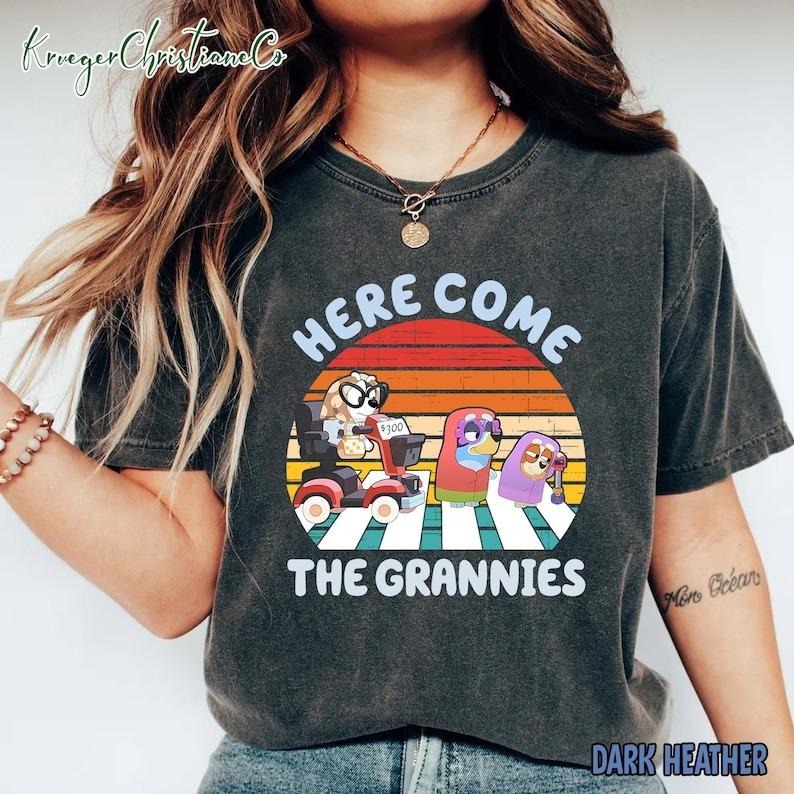 Bluye And Bingo Here Come The Grannies T-shirt, Grannies Shirt, Bluye Heeler Family Shirt, Family Matching Shirt, Bluye...