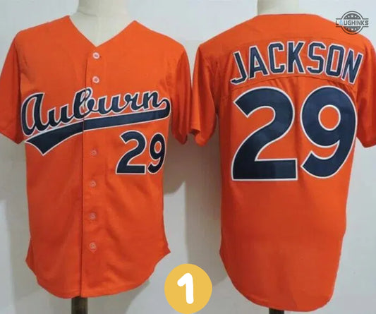 Bo Jackson Auburn Baseball Jersey All Over Printed Number 29 Baseball Uniform Shirts Auburn Tigers College Football Gift Orange White