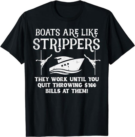 Boats Are Like Work Until Funny Captain Yacht Owner Ship Men T-Shirt Top Casual Cotton Hoodie, Sweatshirt | WearSparks.com