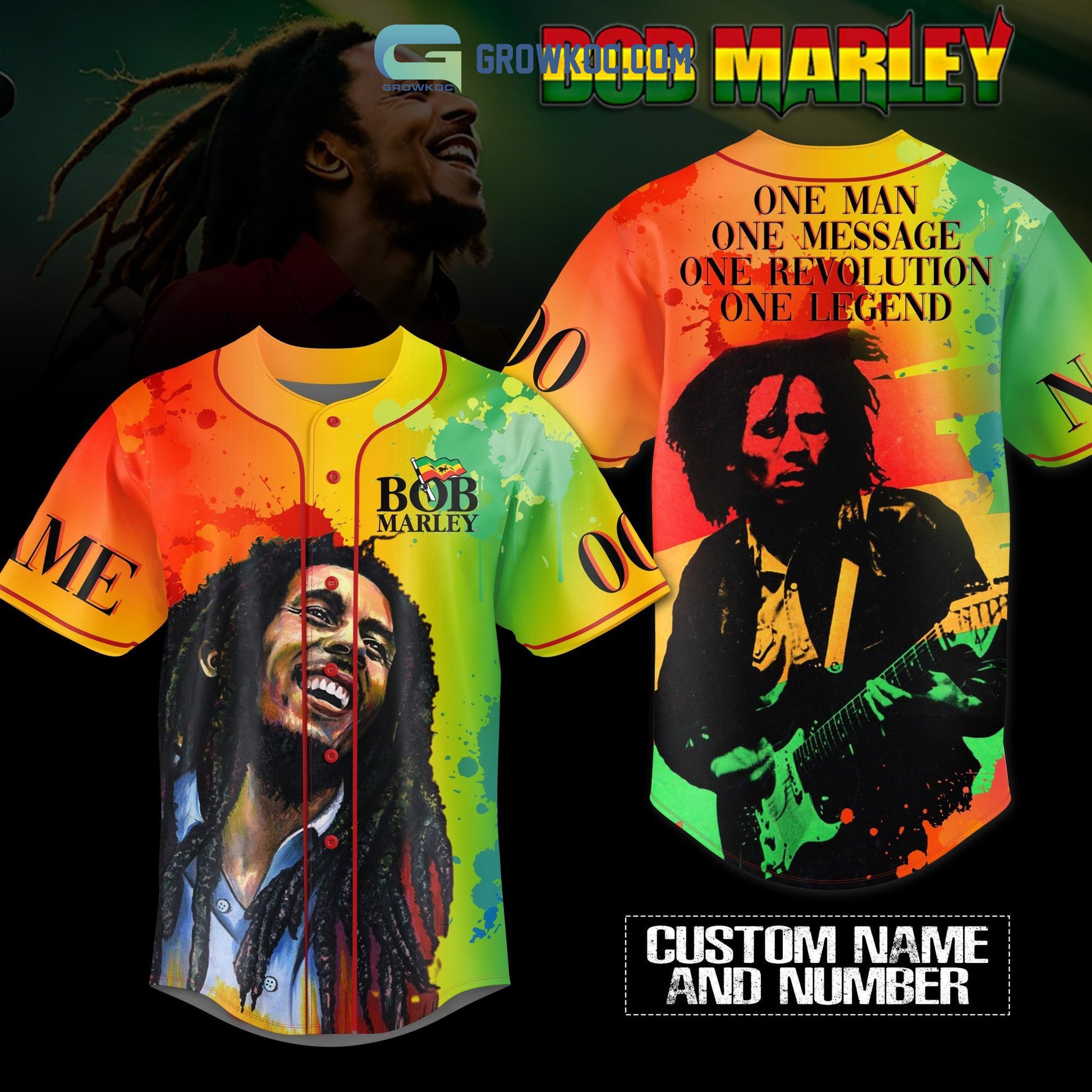 Bob Marley One Man One Message One Revolution One Legend Personalized Baseball Jersey