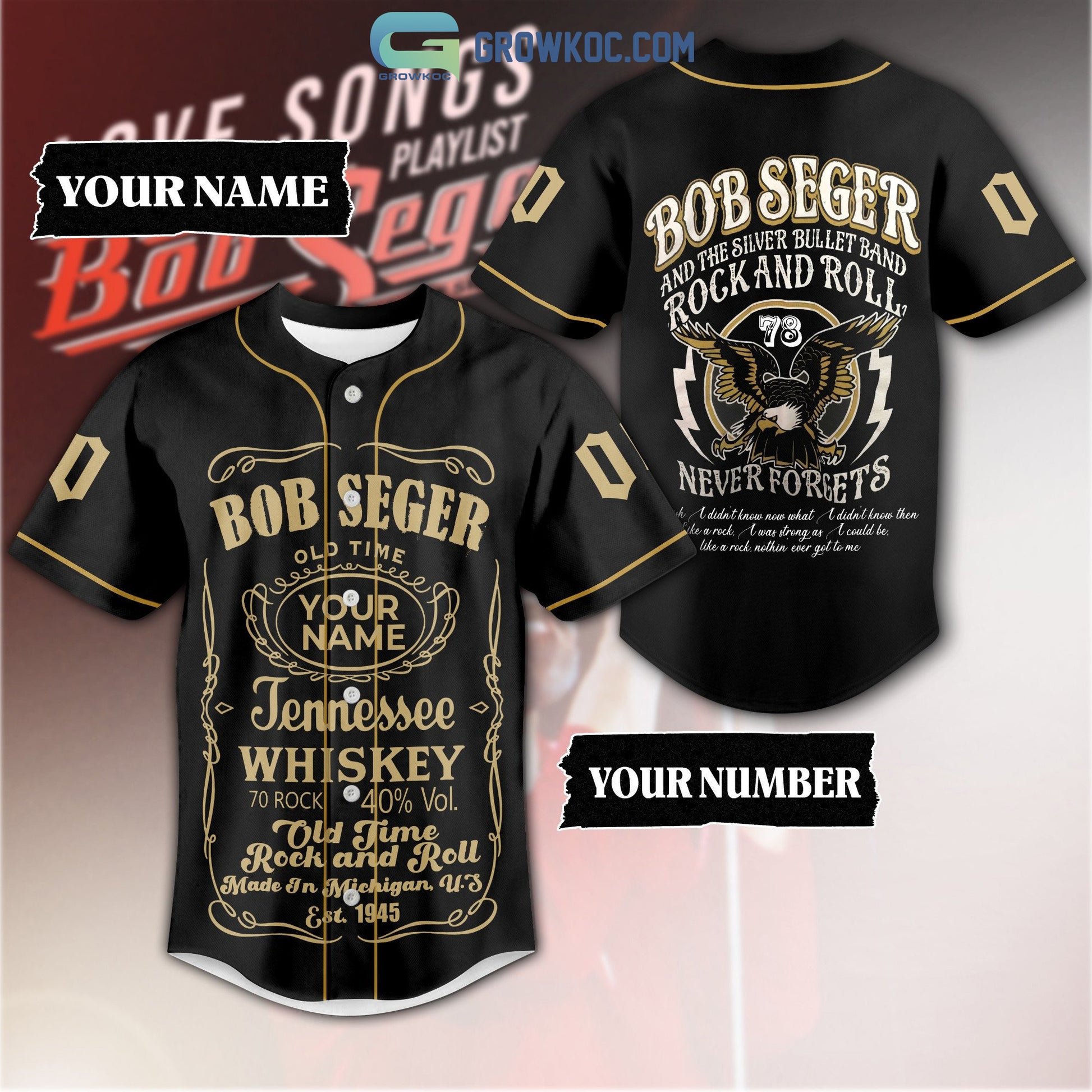 Bob Seger Old Time Rock And Roll Michigan 1945 Personalized Baseball Jersey