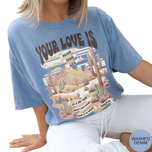 Boho Christian Shirt, Christian Bible Verse Shirt, Trendy Christians Tees, Jesus Apparel Faith Based Shirt, Psalm 63...