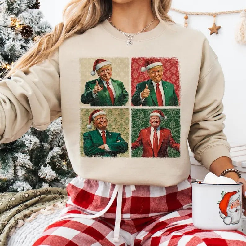 Boho Christmas Trump png, Happy Holidays png, Merry Vibes png, My President, 2024 Trump png, Election 2024, Political...