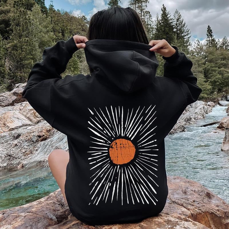 Boho Starburst, Celestial, Retro Hoodie T-Shirts, Sweatshirt | WearSparks.com