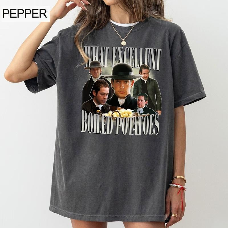 Boiled Potatoes Funny Meme T-Shirt, Pride and Prejudice Tee, Fitzwilliam Darcy T-Shirt, Bennet Doll, Unisex Tee Hoodie,...