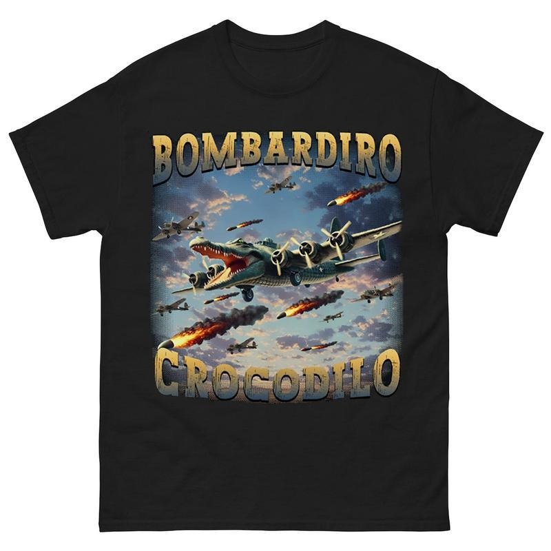 Bombardiro Crocodilo Funny Brain Rot T-shirt, Meme Shirts, Crocodile Tshirt, Gift for Him, Gifts, Viral Internet Meme...