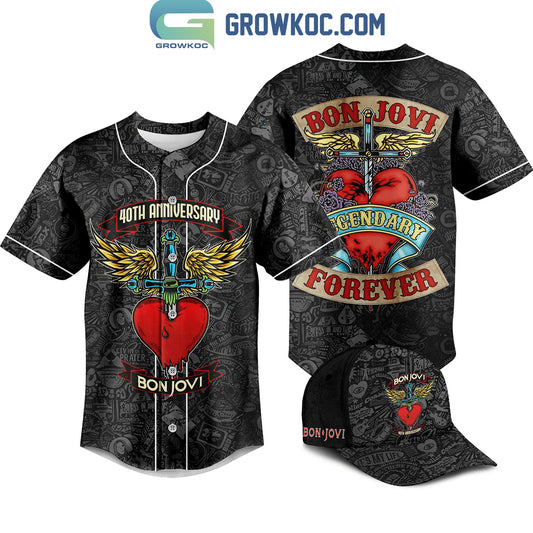 Bon Jovi 40th Anniversary Legendary Forever Baseball Jersey