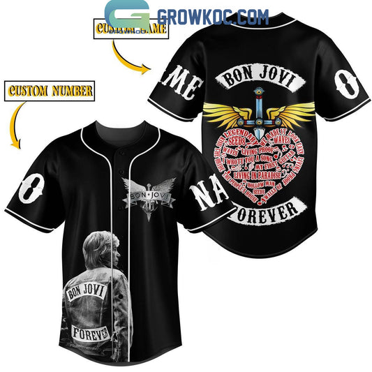 Bon Jovi Forever We Made It Look Easy Personalized Baseball Jersey