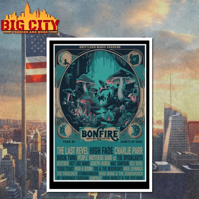 Bonfire Music And Arts Festival Yuba WI June 11-13 2026 Poster shirt