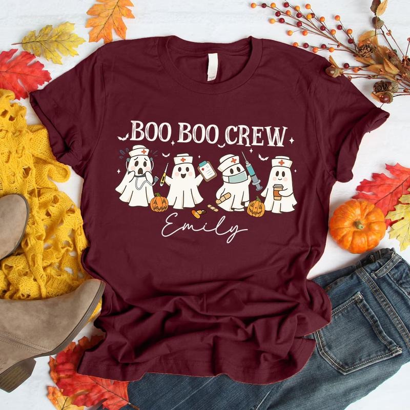 Boo Boo Crew Nurse Ghost Halloween T-Shirt for Women Personalized Cute Spooky Nurse Tee Hoodie, Sweatshirt | WearSparks.com