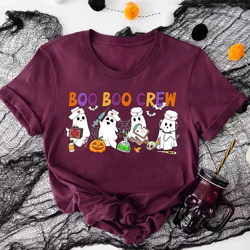 Boo Boo Crew Nurse T-shirt, Halloween Nurse Shirt, Ghost Tee, Halloween Party T shirt Hoodie, Sweatshirt | WearSparks.com