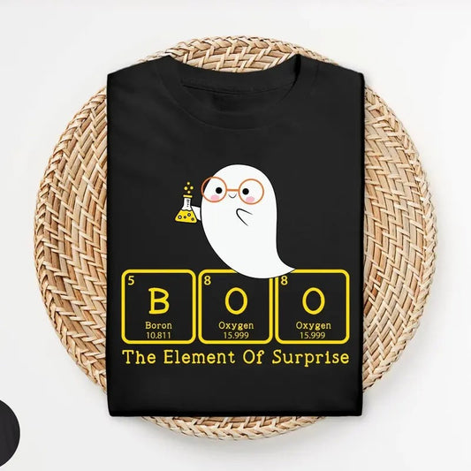 Boo Element of Surprise Shirt, Teacher Halloween Sweatshirt, Cute Spooky Halloween Shirt, Periodic Table Pun, Chemistry...