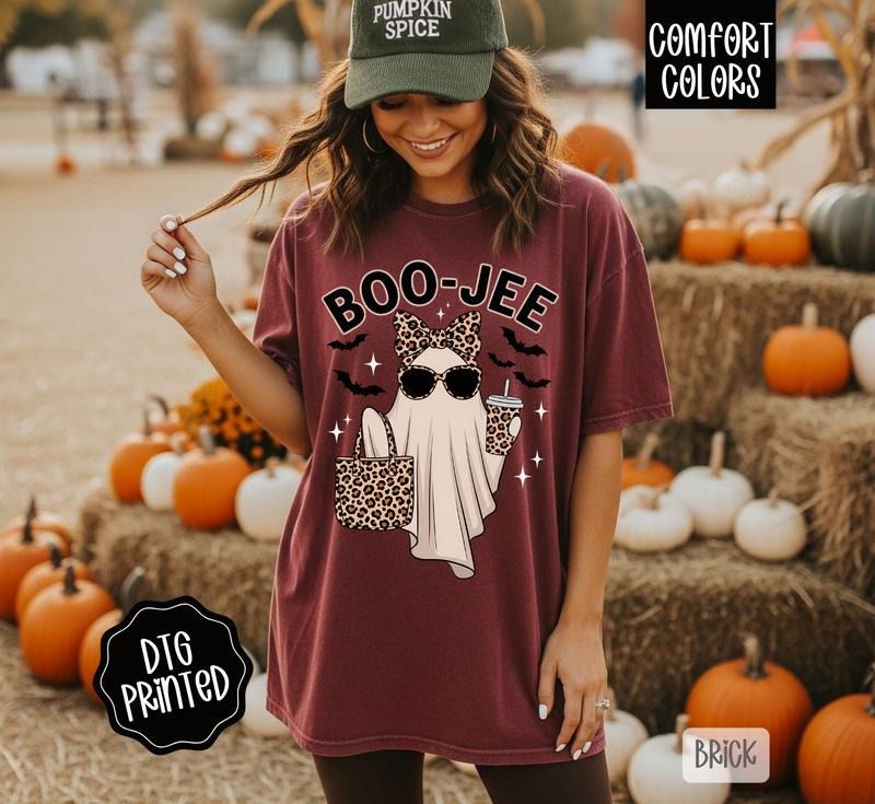 Boo-Jee Ghost Shirt Comfort Colors, Trendy Women's Halloween Tshirt Hoodie, Sweatshirt | WearSparks.com
