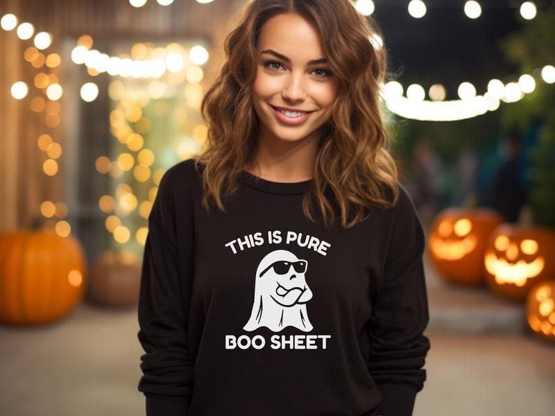Boo Sheet Shirt This Is Pure Boo Sheet Funny Halloween Halloween Sweatshirt Funny Halloween Ghost Shirt Halloween Party...