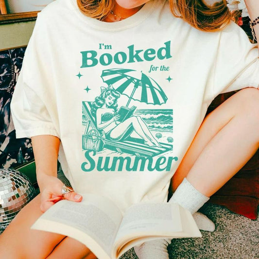 Book Girl Summer Shirt, Retro Beach Book Lover Vacation TShirt, Vintage Romance Reader Tee, Girly Bookish Shirt, Booktok...