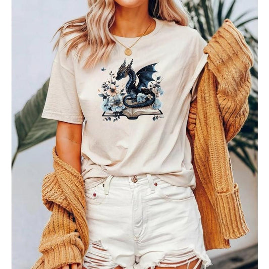 Book Lover T-Shirt, Fantasy Book Reader Tee, Bookish Tee, Book Addicted Tee, Dragon Shirt, dragon lover tee, book worm...