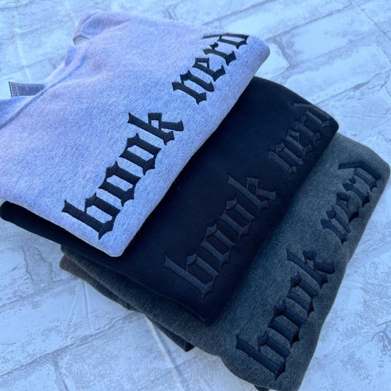Book Nerd - Dark Romance Embroidered Crewneck T-Shirts, Hoodie, Sweatshirt | WearSparks.com