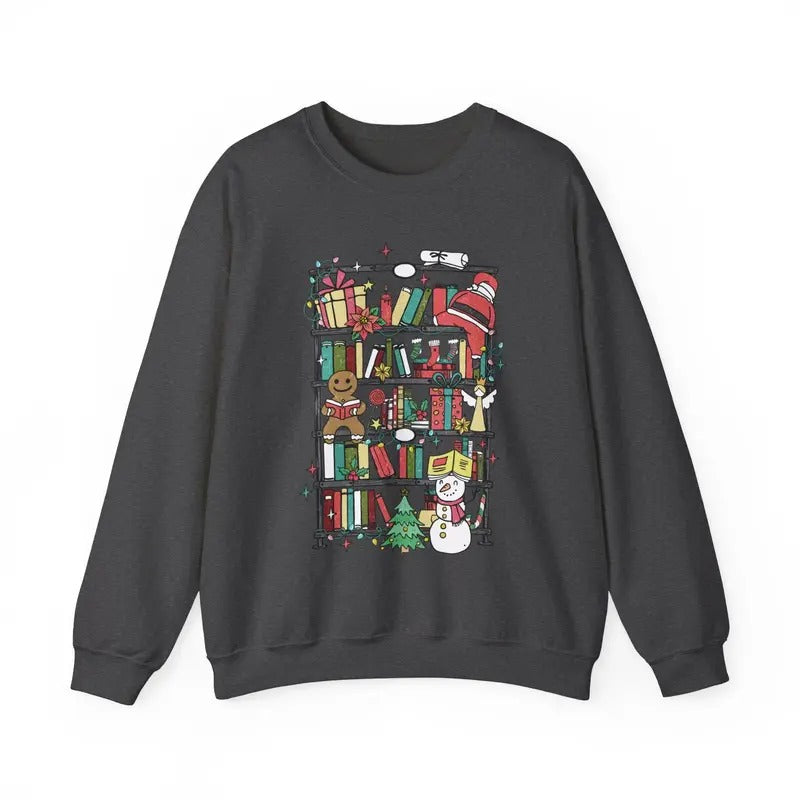 Bookish Christmas Sweatshirt, Christmas Reading Sweatshirt, Bookish Xmas Crewneck, Reading Lover Christmas Gift,...