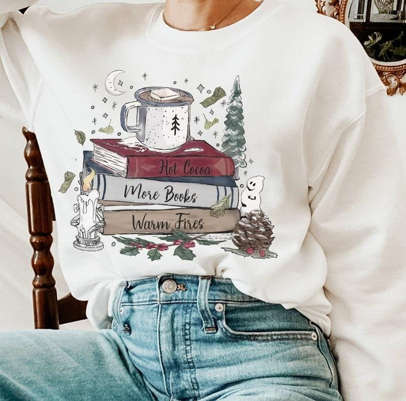 Bookish Sweatshirt Winter Clothes Reading Sweatshirt Literature Sweatshirt Book Sweatshirt Reader Gift Bookish Christmas...