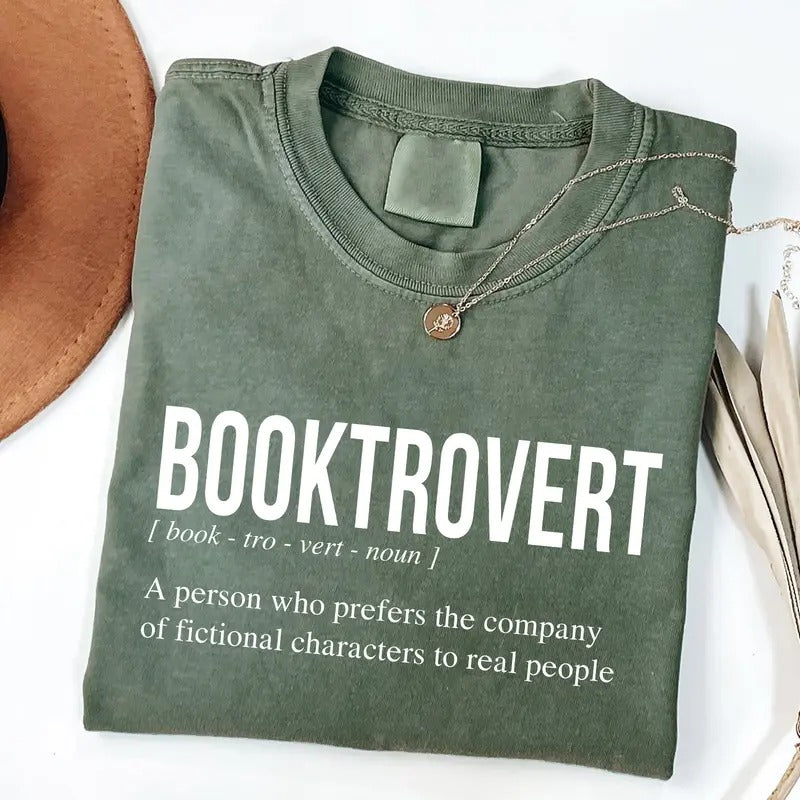Booktrovert Bookish Comfort Colors Shirt, Funny Reader Book Addict T-Shirt, Reading Shirt, Librarian Shirt, Book Lover,...