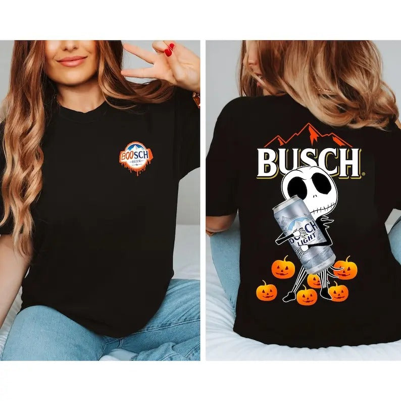 Boosch Light Halloween Shirt, Nightmare Before Halloween Shirt, Jack Skellington Tee, Busch Light Beers Shirt, Funny...