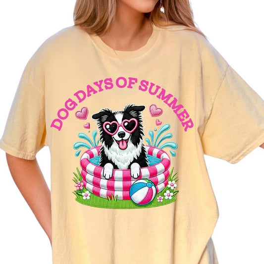 Border Collie Dog Days of Summer Shirt ~ Unisex Apparel Relaxed Fit Printed In The USA Clothing Womenswear Casual Comfort...